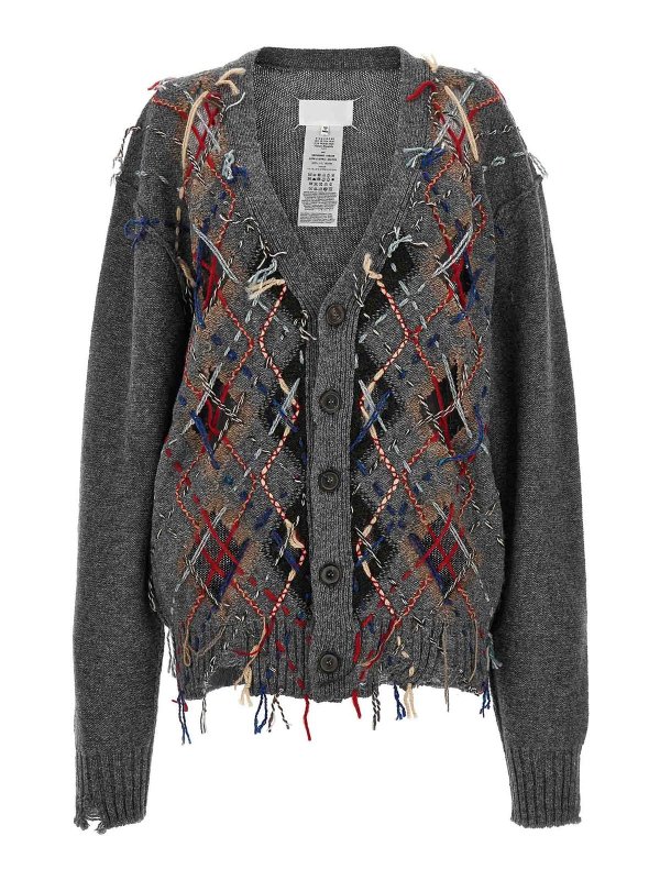 Maison Margiela: cardigans - Argyle patterned cardigan
