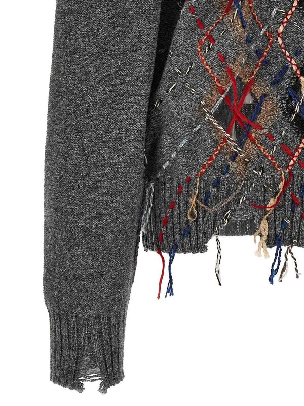 Argyle patterned cardigan shop online: Maison Margiela