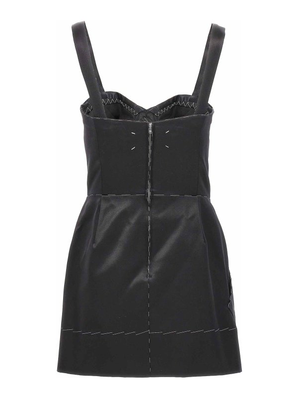 Maison Margiela: knee length dresses online - Contrast stitching corset dress