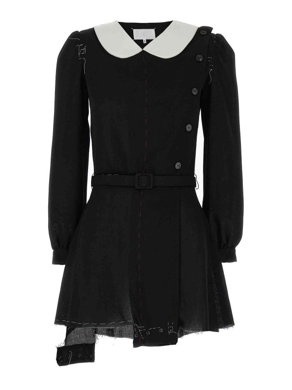 Maison Margiela: abiti al ginocchio - Vestito con cuciture