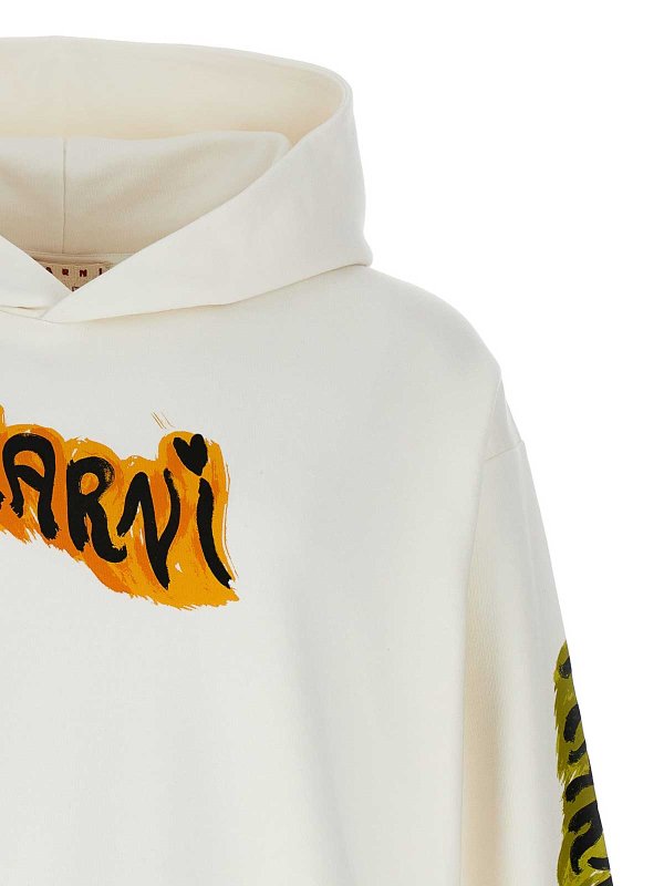 Logo print hoodie shop online: Marni