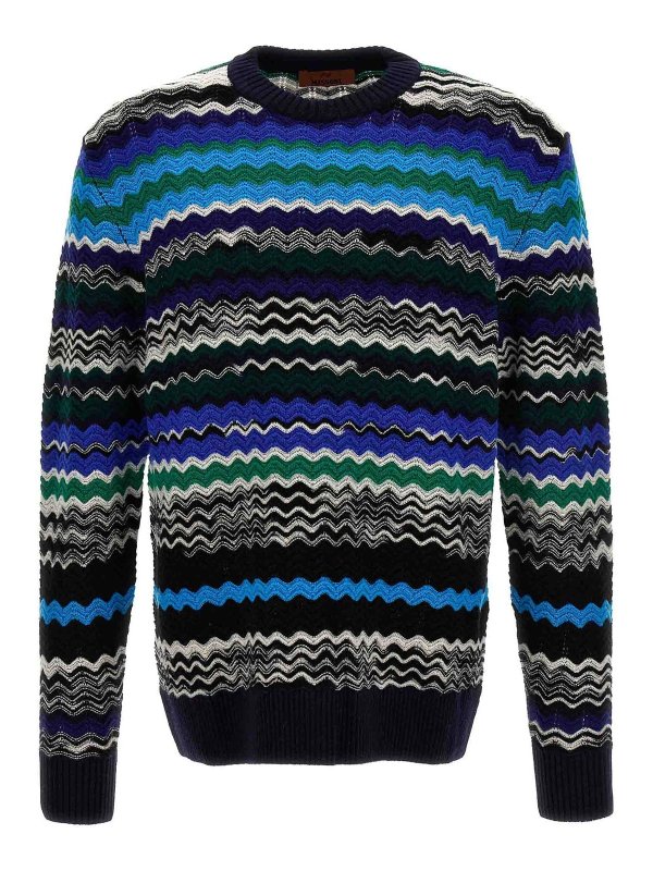 MISSONI: crew necks - zig zag sweater
