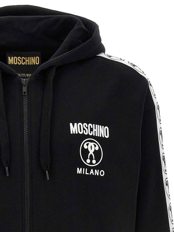 Double question mark hoodie shop online: MOSCHINO