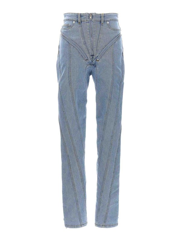 MUGLER: ブーツカットジーンズ - ブーツカットジーンズ - ライトブルー