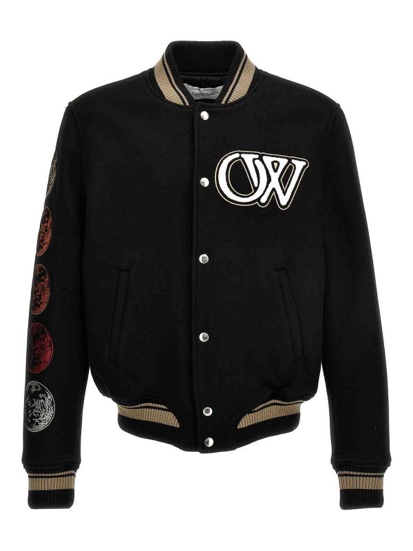 OFF-WHITE: ボンバージャケット - ブレザー - 黒