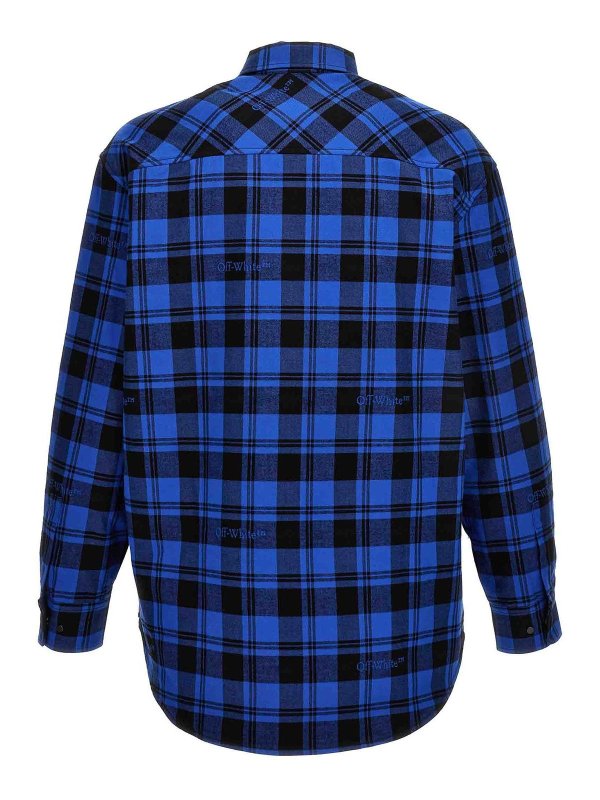 OFF-WHITE: parkas online - check flannel overshirt