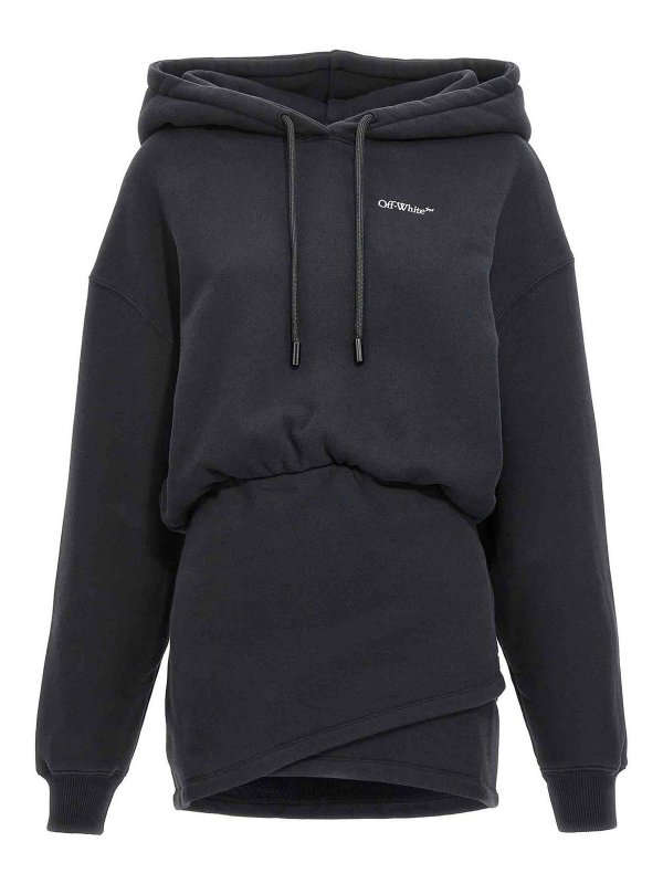 OFF-WHITE: ショートドレス - 膝丈ドレス - 黒