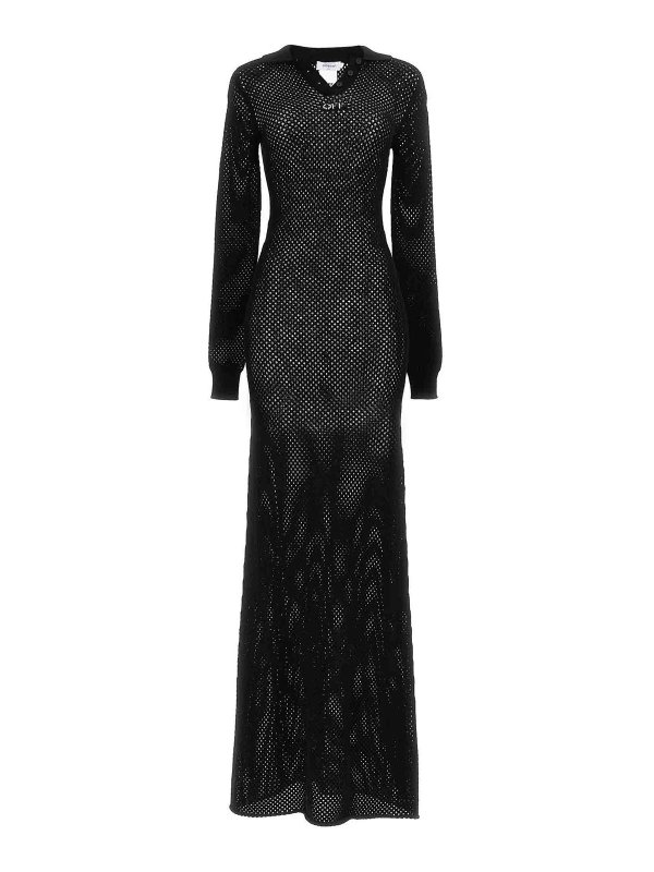 OFF-WHITE: Maxi robe - Maxi Robe - Noir