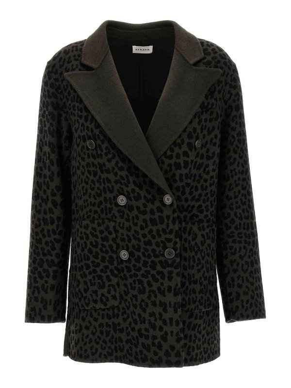 P.A.R.O.S.H.: giacche blazer - Blazer doppiopetto con stampa animalier