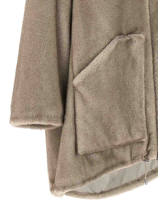 毛皮/ムートンコート - グレー shop online: P.A.R.O.S.H.