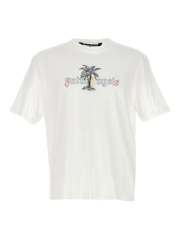Palm Angels: T-shirts - T-Shirt - Weiß