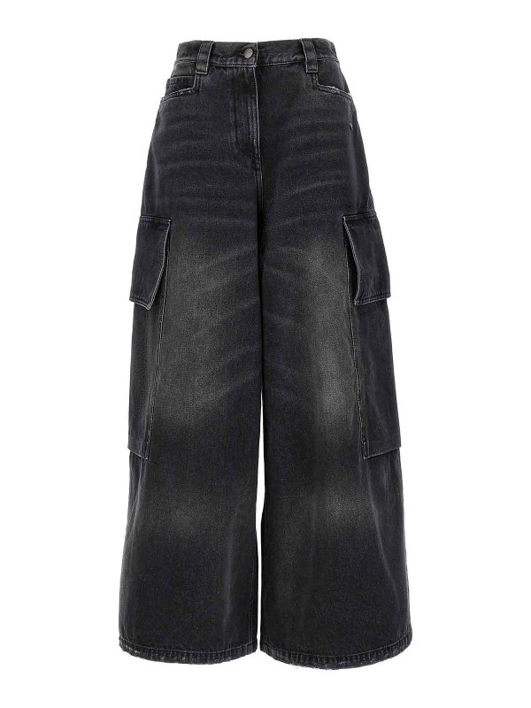 Palm Angels: Bootcut - Bootcut Jeans - Grau