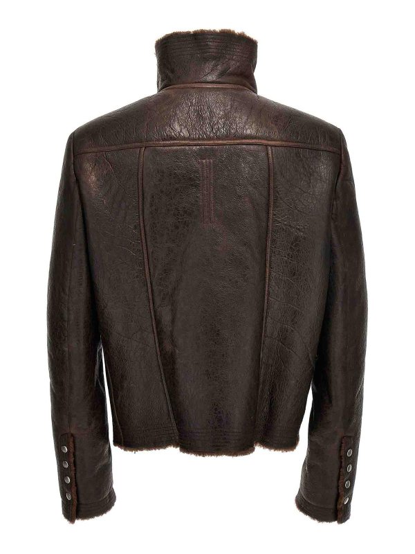 The Best Shops RICK OWENS: leather jacket - bauhaus jacket