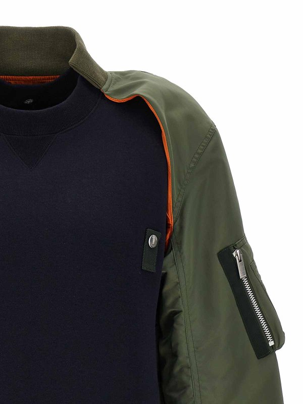 Nylon insert sweatshirt shop online: Sacai