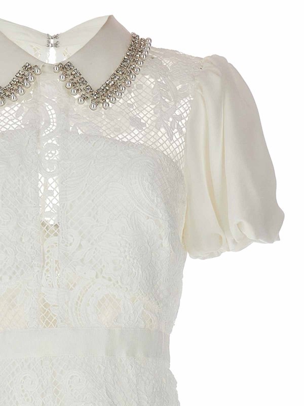 The Best Shops Self Portrait: ニーレングスドレス - 膝丈ドレス - 白