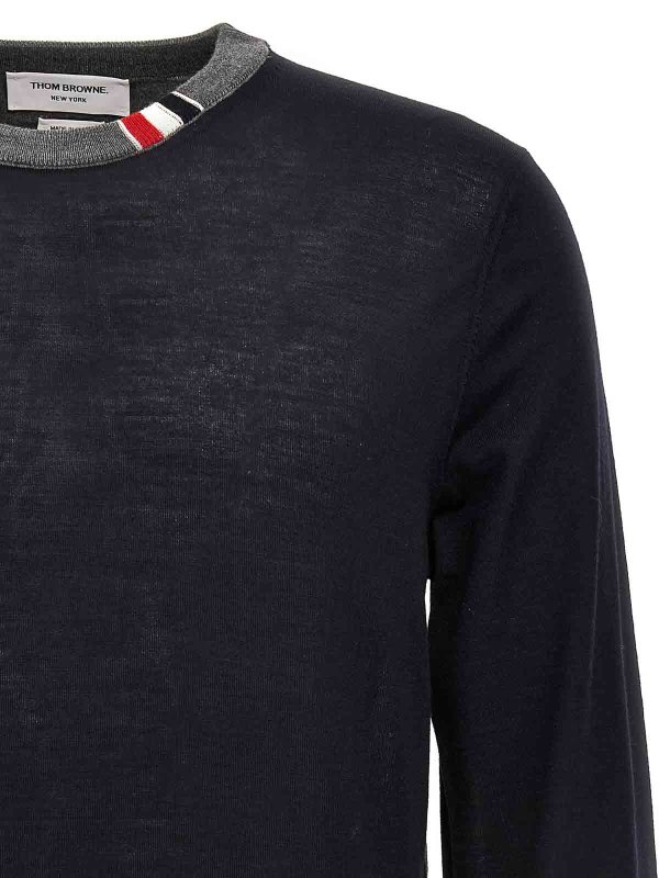 The Best Shops THOM BROWNE: Strickpullover mit Rundhalsausschnitt - Rundhalspullover - Bunt
