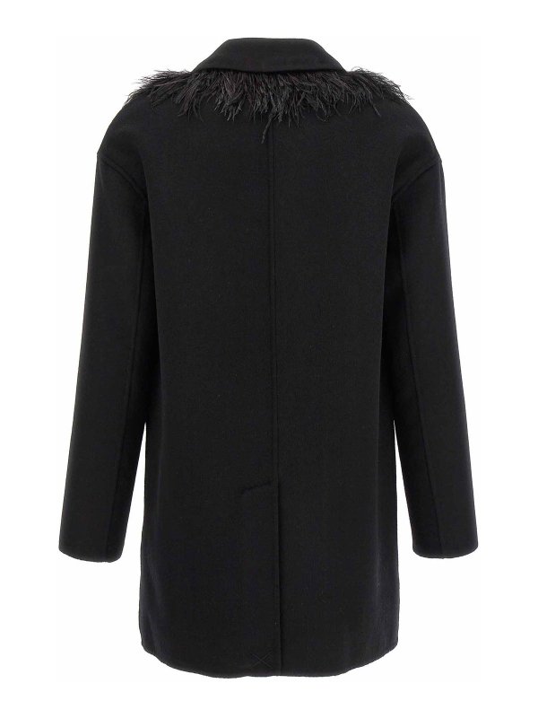 TWINSET: short coats online - Feather double breast coat