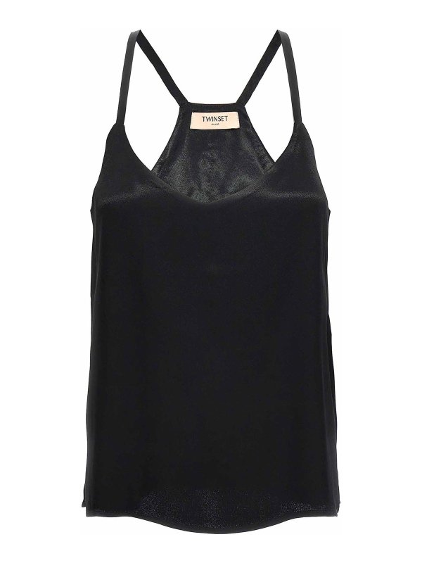 TWINSET: Tops & Débardeurs - Top - Noir