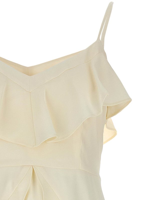 The Best Shops TWINSET: Knielange Kleider - Knielanges Kleid - Weiß