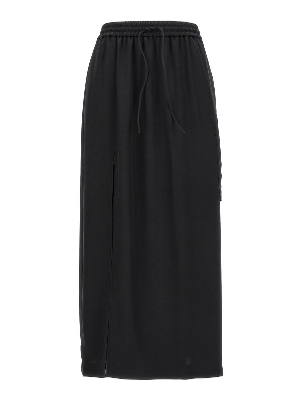 Y-3: Knielange und Midi Röcke - Midirock - Schwarz