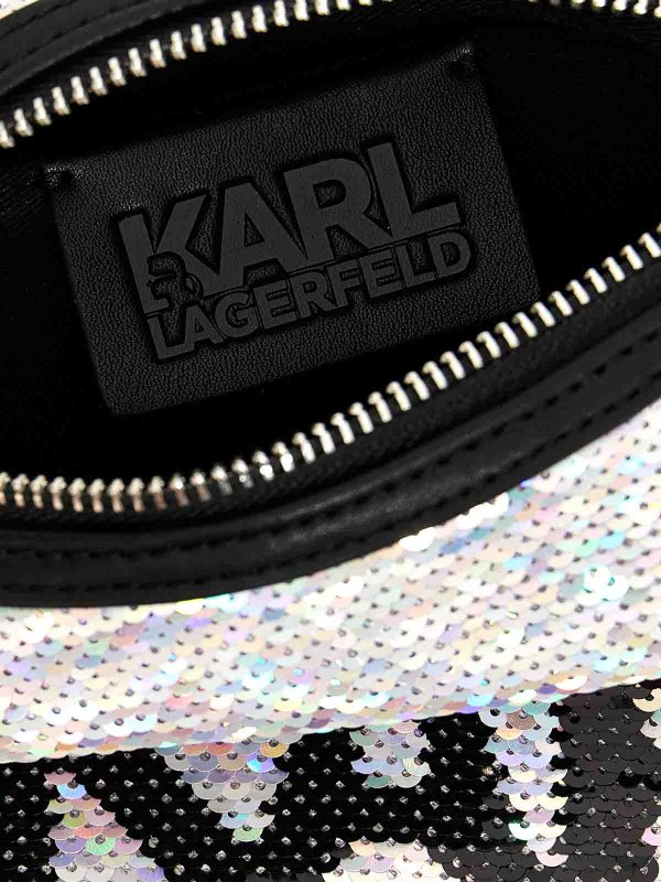 クロスボディバッグ - 銀 shop online: KARL LAGERFELD