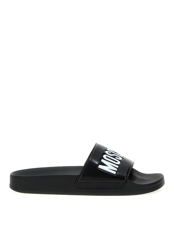 MOSCHINO: flip flops - Logo slides