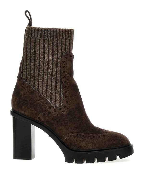 SANTONI: ブーティー - アンクルブーツ - ブラウン