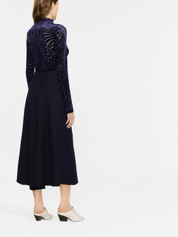 JIL SANDER: Knielange und Midi Röcke online - Midirock - Blau