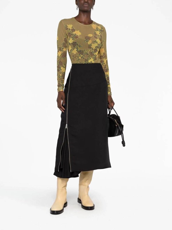 JIL SANDER: Knielange und Midi Röcke online - Midirock - Schwarz