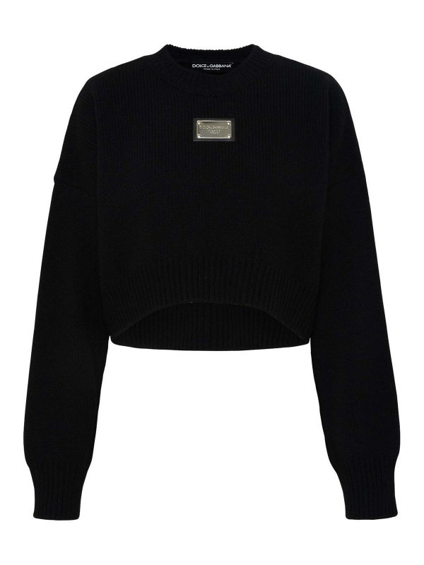 DOLCE & GABBANA: U-Boot-Ausschnitt - U-Boot-Pullover - Schwarz