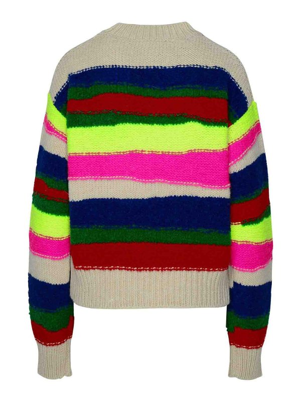 DSQUARED2: boat necks online - Logo striped sweater