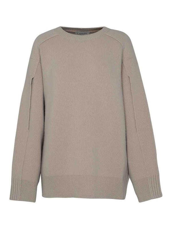 LANVIN: Escotes barcos - Suéter Con Escote Barco - Blanco