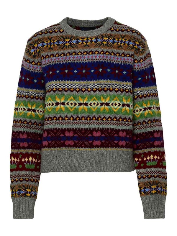 POLO RALPH LAUREN: Strickpullover mit Rundhalsausschnitt - U-Boot-Pullover - Bunt