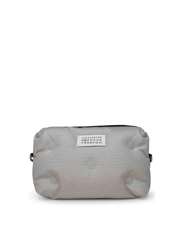 Maison Margiela: cross body bags - Glam slam gray nylon crossbody bag