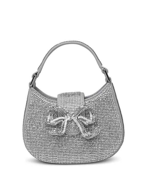 Self Portrait: cross body bags - Rhinestone crescent bow bag