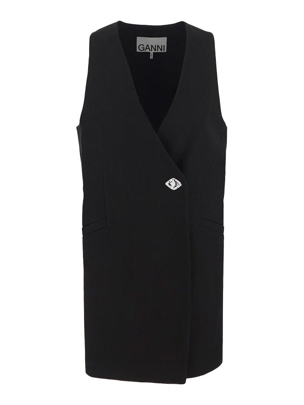 GANNI: Blazer - Blazer - Schwarz