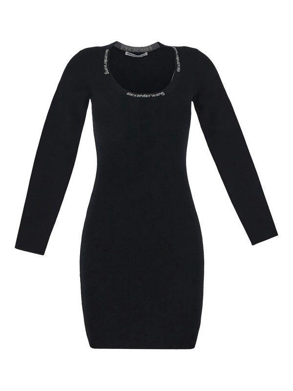 T BY ALEXANDER WANG: Robe longueur genou - Robe Au Genou - Noir