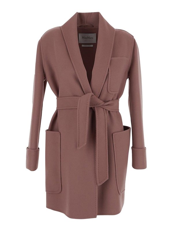 Max Mara: ニーレングスコート - ブレザー - ピンク