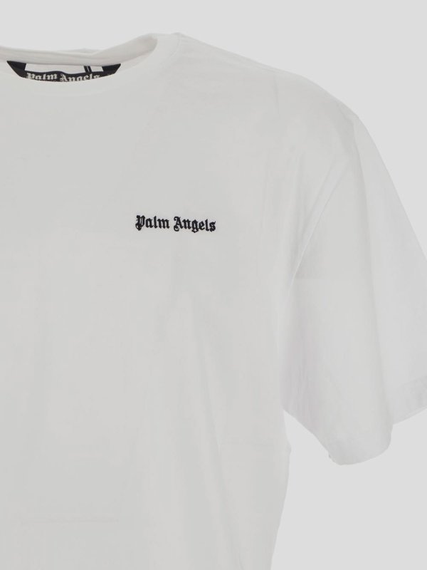The Best Shops Palm Angels: maglia collo rotondo - T-shirt girocollo di colore bianco