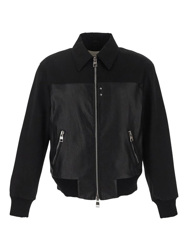 ALEXANDER MCQUEEN: leather jacket - Leather bomber jacket