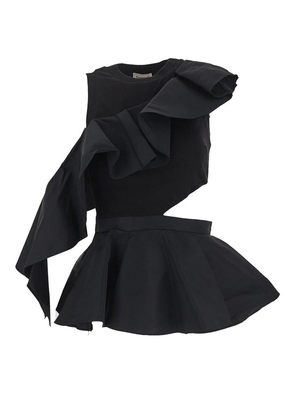 ALEXANDER MCQUEEN: トップス＆タンクトップ - フレアジーンズ - 黒