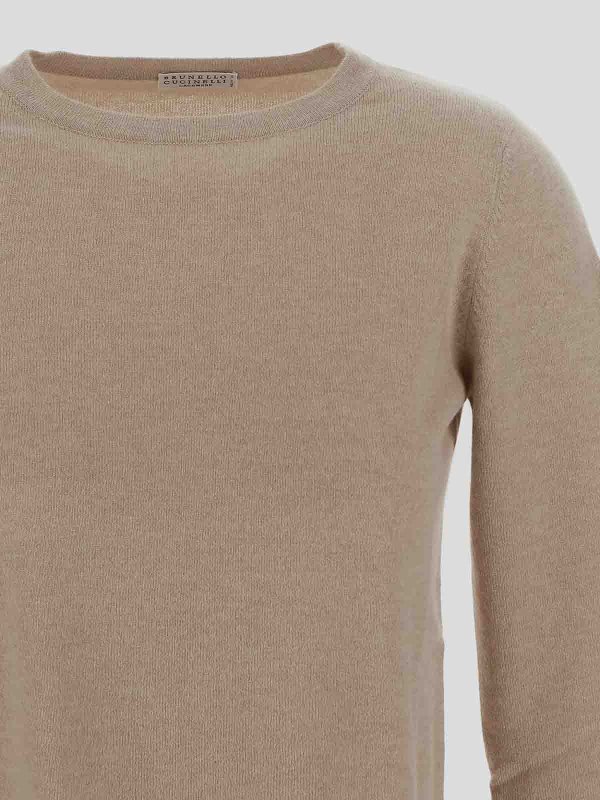 The Best Shops BRUNELLO CUCINELLI: Strickpullover mit Rundhalsausschnitt - Rundhalspullover - Beige