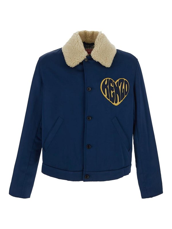 KENZO: casual jackets - Faux fur collar jacket