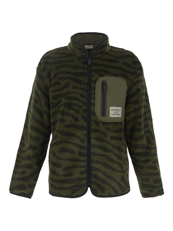 MONCLER: padded jackets - blue jacket with zip