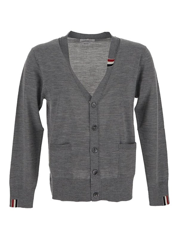 THOM BROWNE: cardigans - Wool cardigan