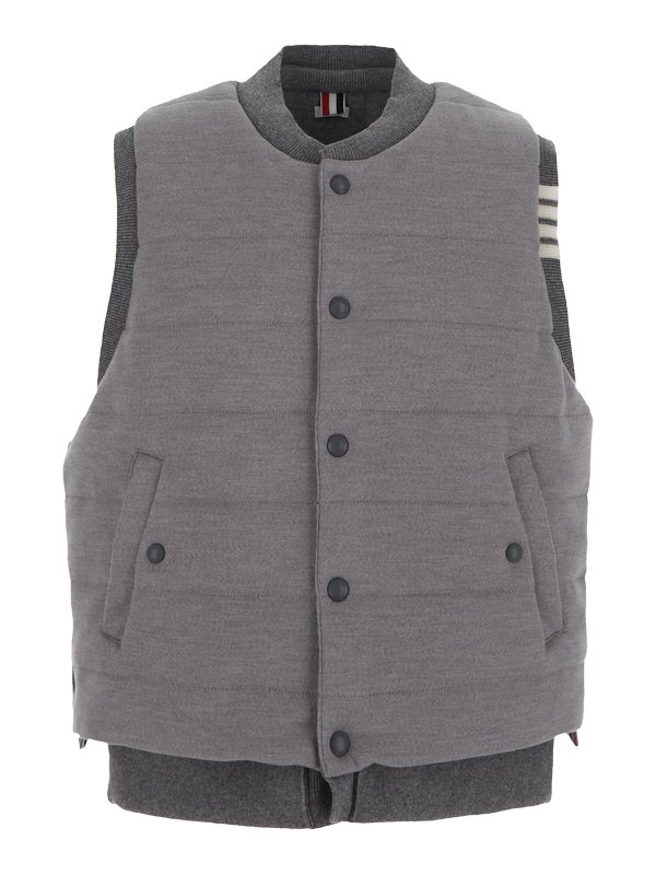 THOM BROWNE: padded jackets - reversible vest