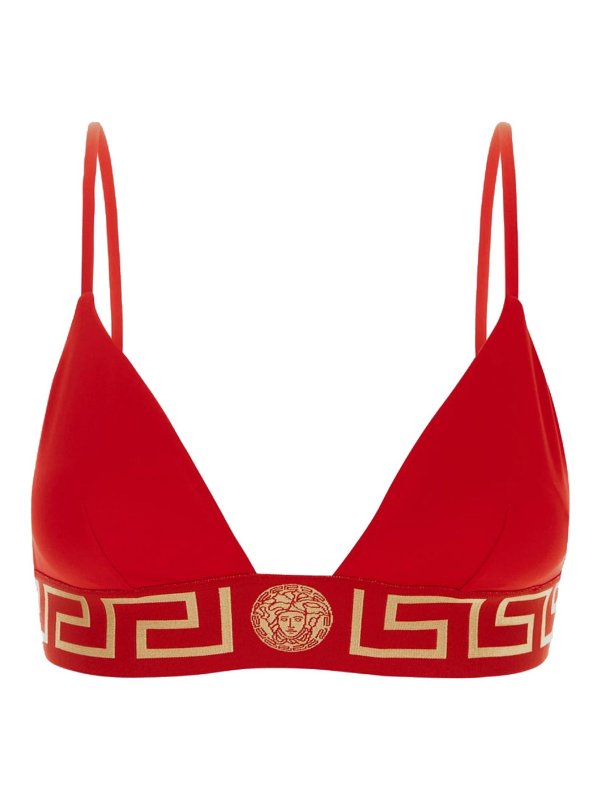VERSACE: bikinis - bikini top in red