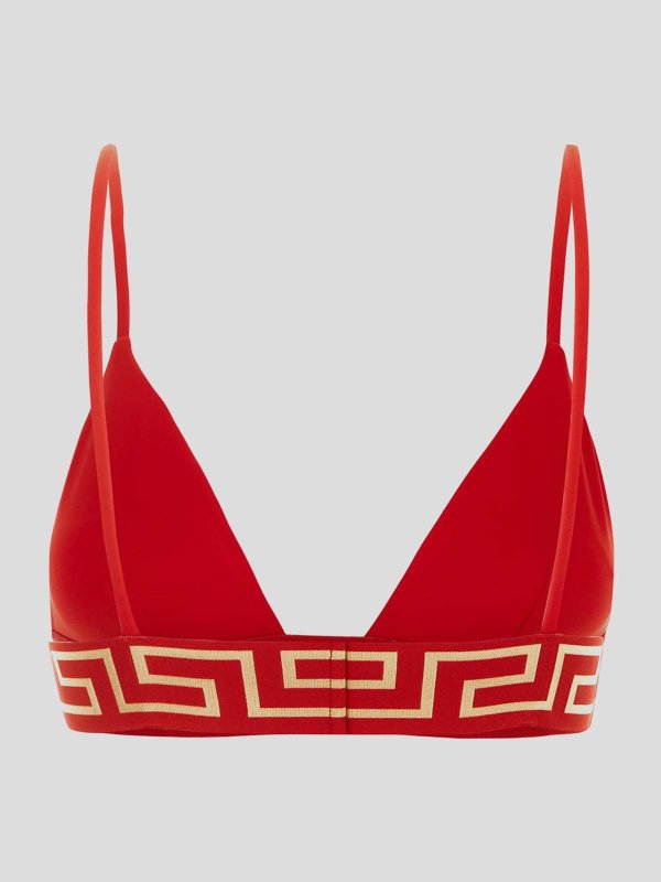 VERSACE: bikinis online - bikini top in red
