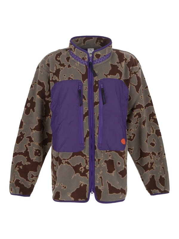 PUMA: casual jackets - mini purple pile jacket