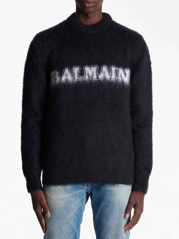 The Best Shops Balmain: maglia collo rotondo - Girocollo con stampa logo